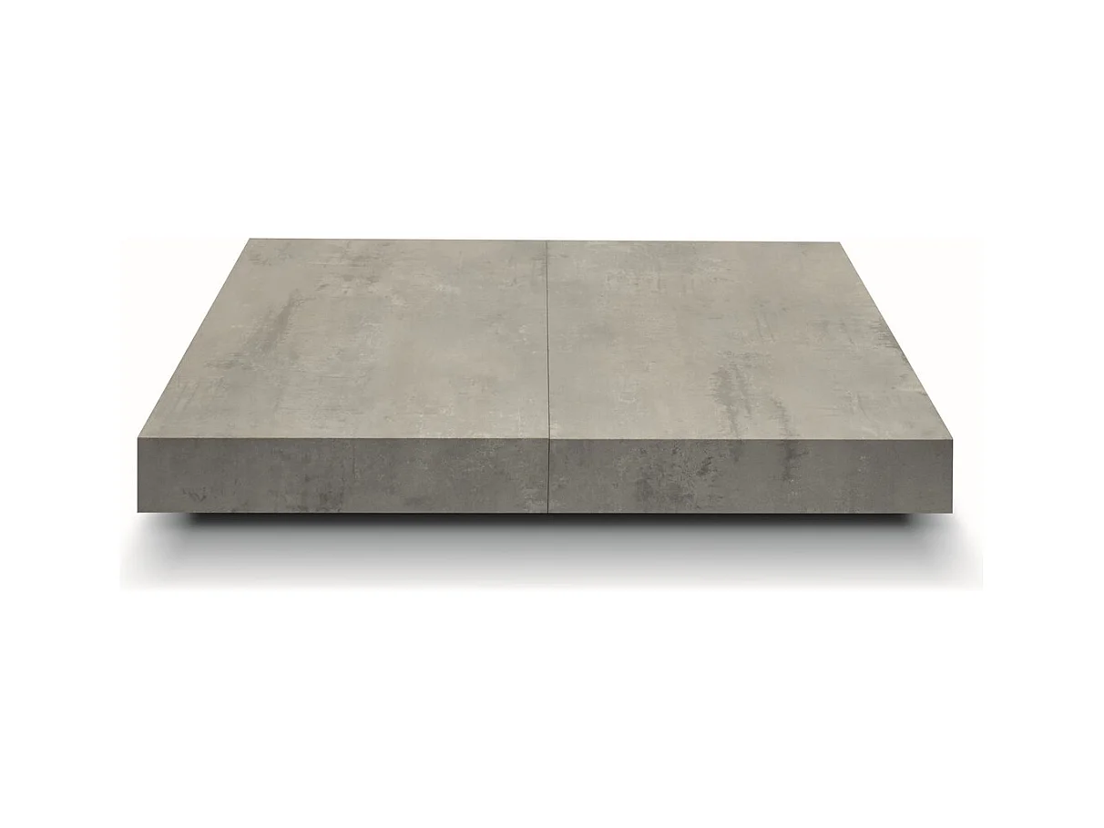 Table basse en bois, finition grise, base noire, convertible 120x80 - CAMOGLI