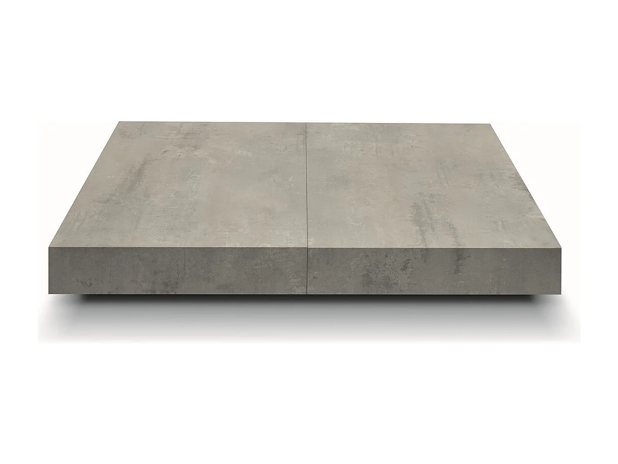 Table basse en bois, finition grise, base noire, convertible 120x80 - CAMOGLI