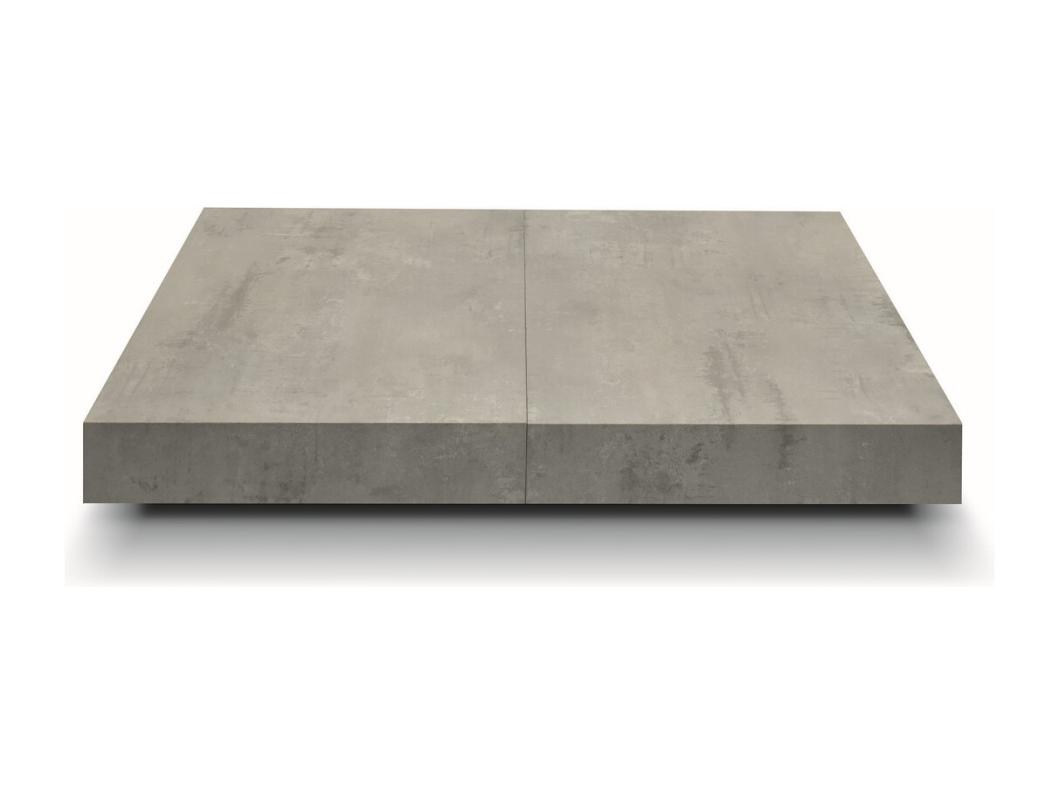 Tavolino legno, finitura in grigio, base nera, trasformabile 120x80 - CAMOGLI
