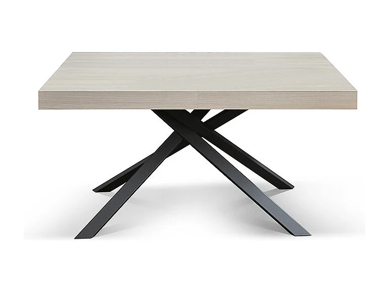 Mesa de madeira, acabamento em olmo pérola, base antracite, extensível 160x90 - FORTE DEI MARMI