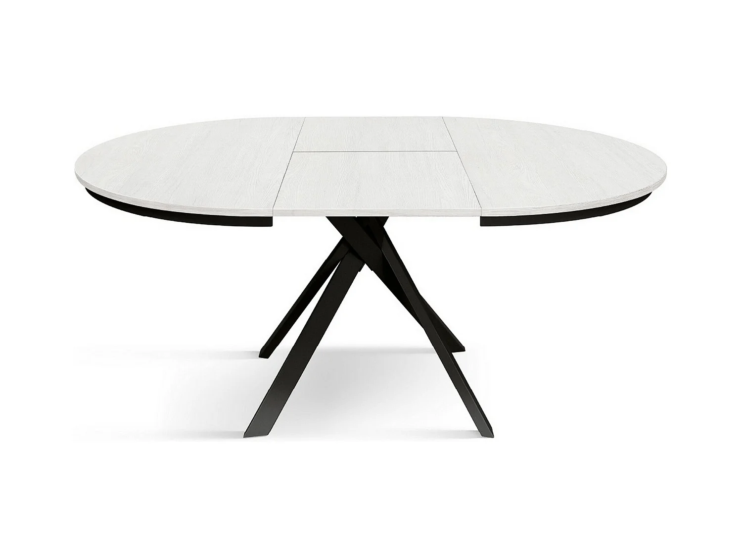 Mesa redonda em freixo branco, pernas em metal antracite 120-170cm - PANTELLERIA