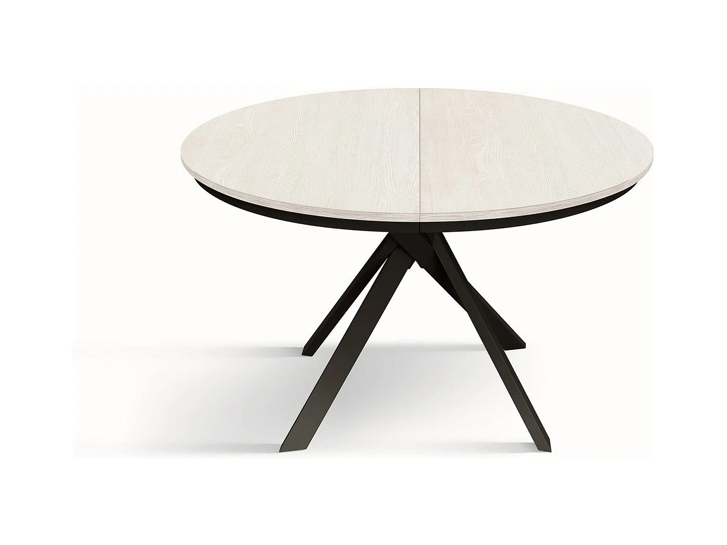 Tisch rund weiß Esche, Metall Beine anthrazit 120-170cm - PANTELLERIA