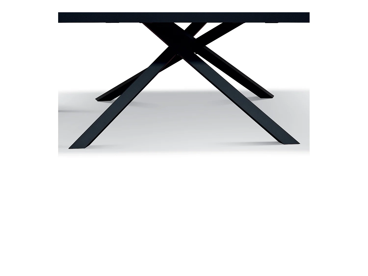 Holztisch, oxidierter Stahl, schwarzes Gestell, ausziehbar 120x80 - VOLPAIA