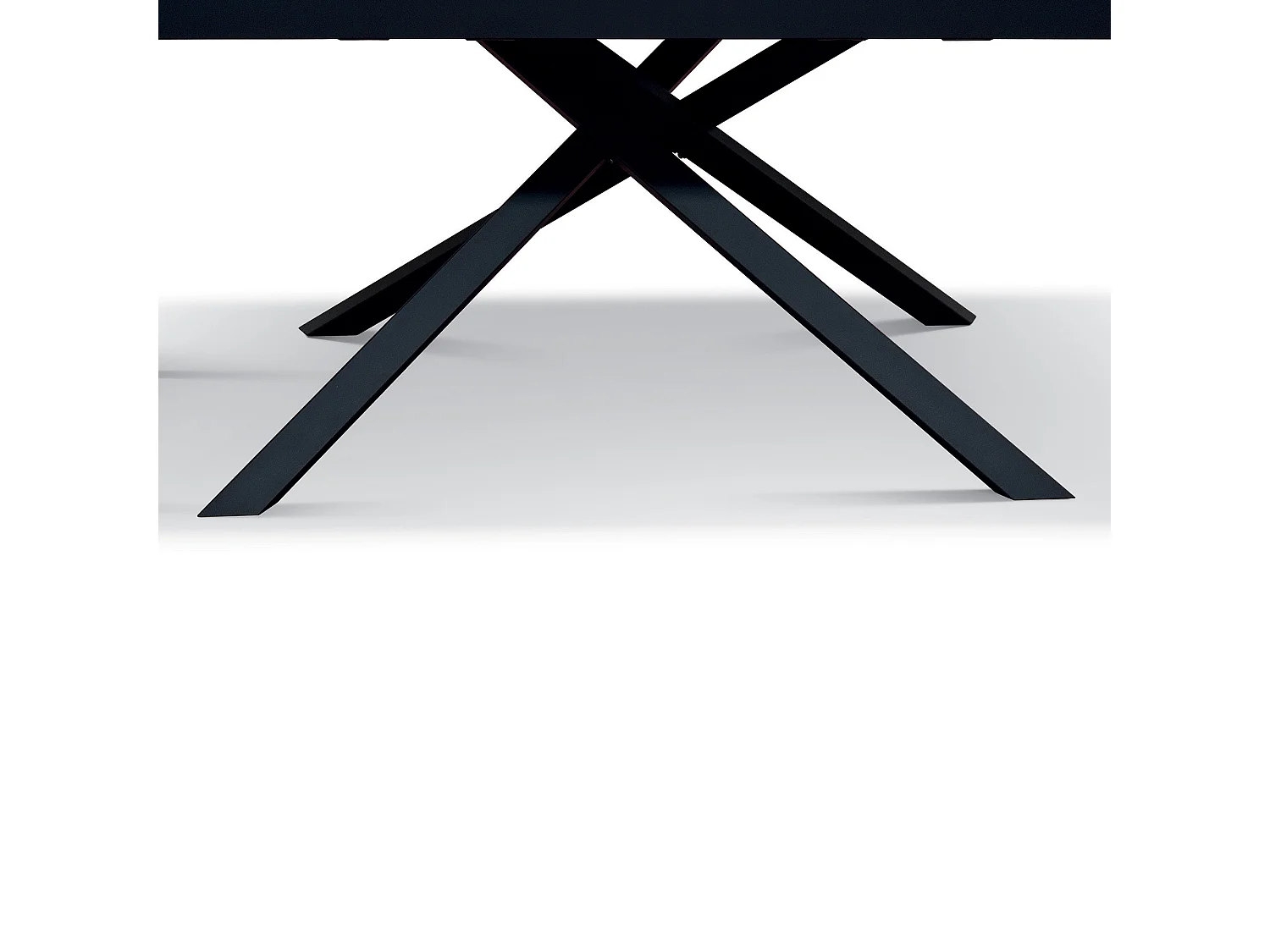 Table en bois, finition acier oxydé, base noire, extensible 120x80 - VOLPAIA