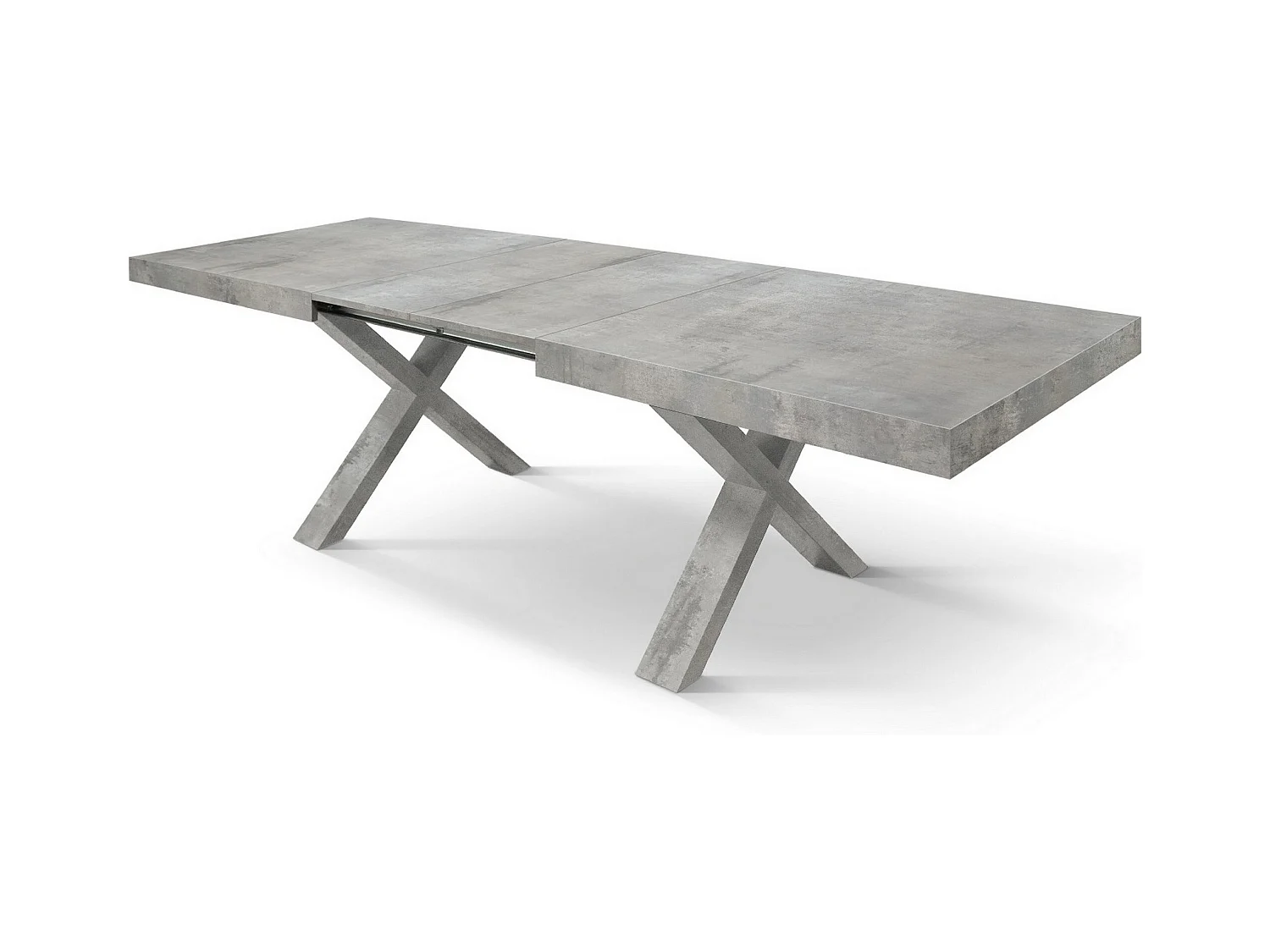 Table à rallonge en bois gris ciment160x90-240x90cm - AMALFI