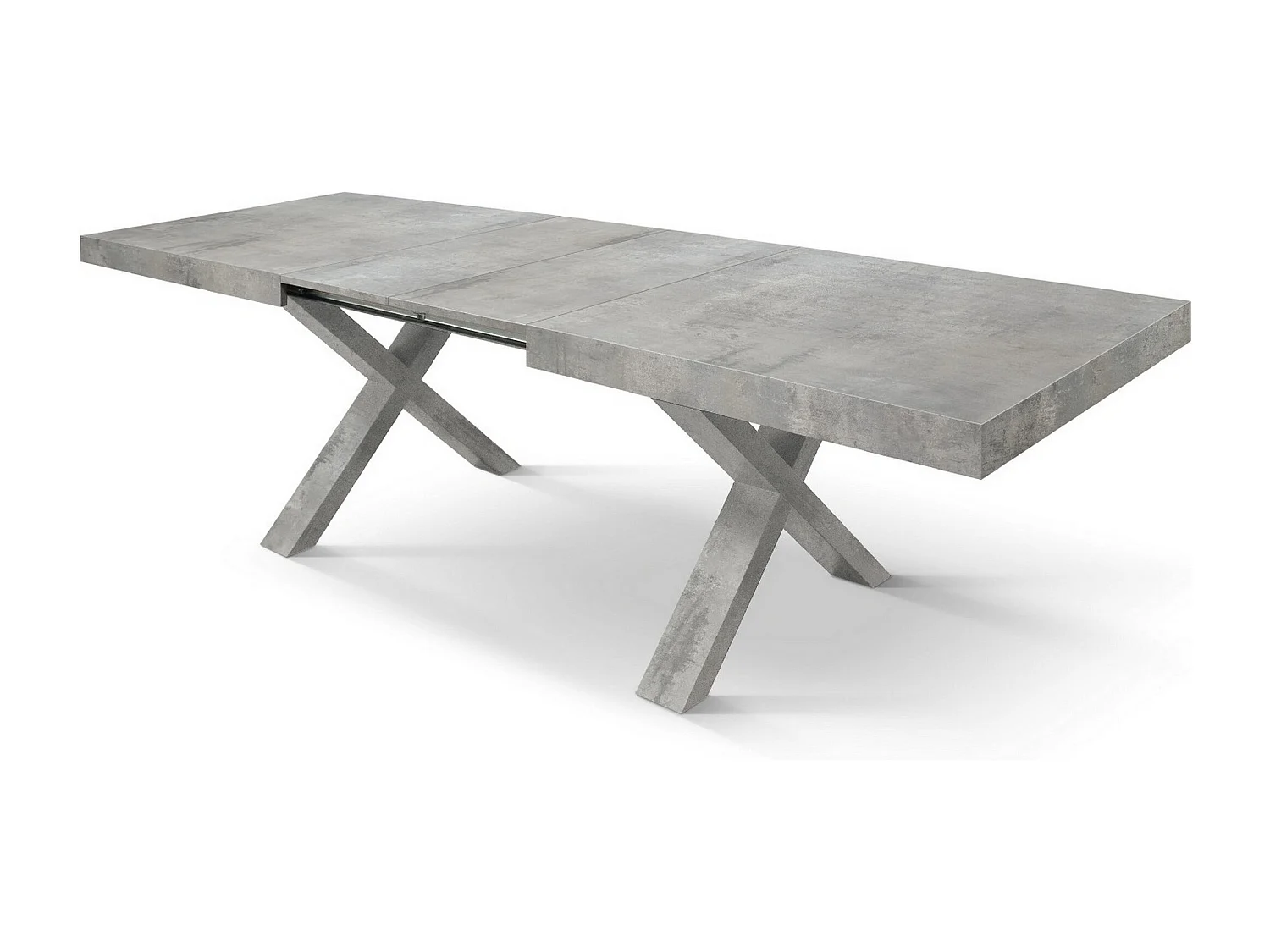 Table à rallonge en bois gris ciment160x90-240x90cm - AMALFI