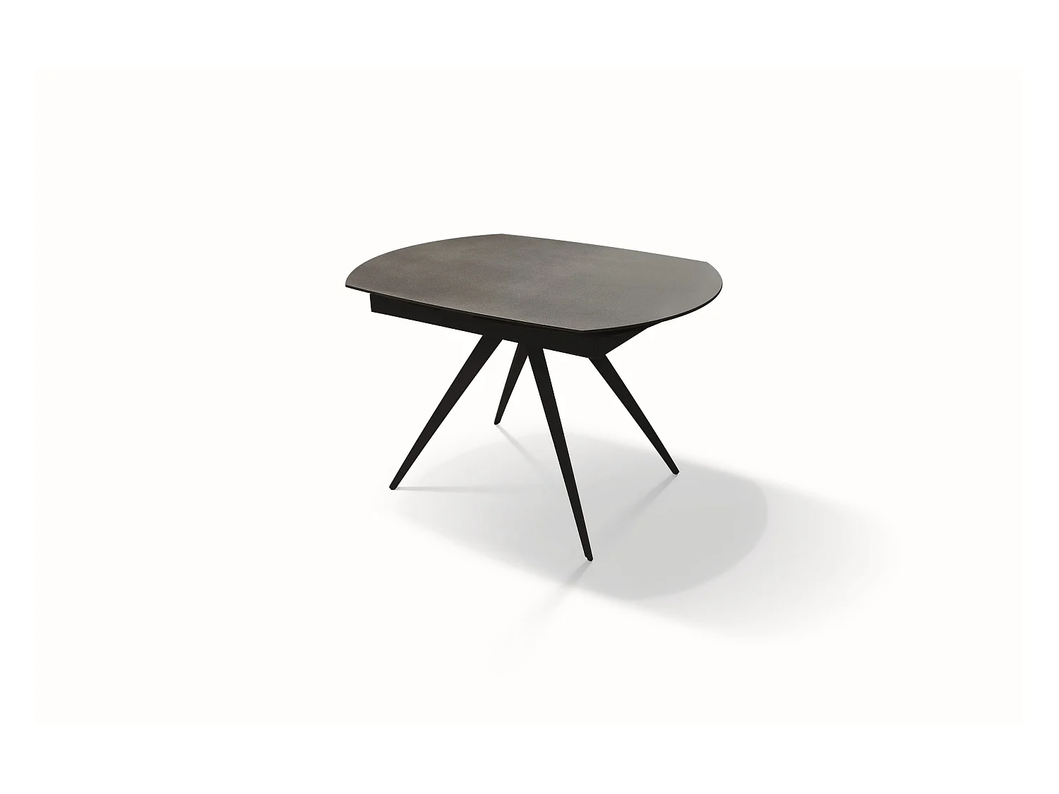 Table en verre céramique gris, métal anthracite, extensible 120x90 - LAVEZZI
