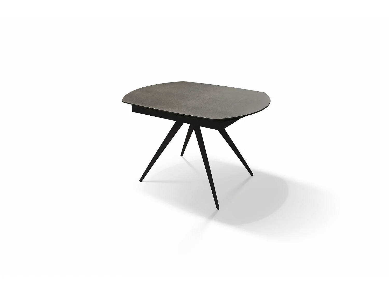 Tavolo in vetroceramica grigio, metallo antracite, allungabile 120x90 - LAVEZZI