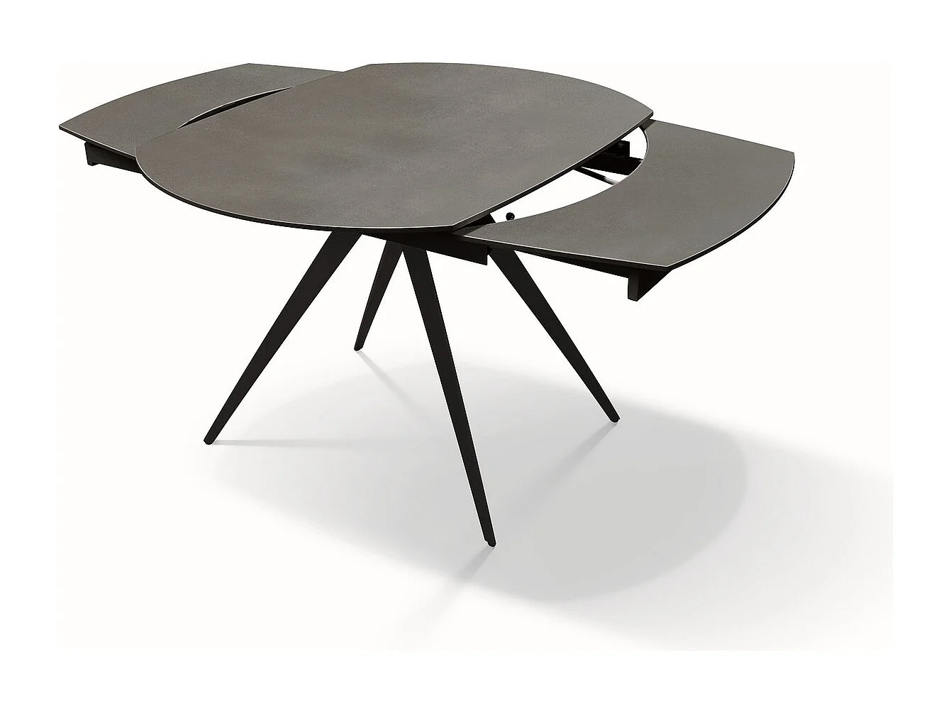 Tavolo in vetroceramica grigio, metallo antracite, allungabile 120x90 - LAVEZZI