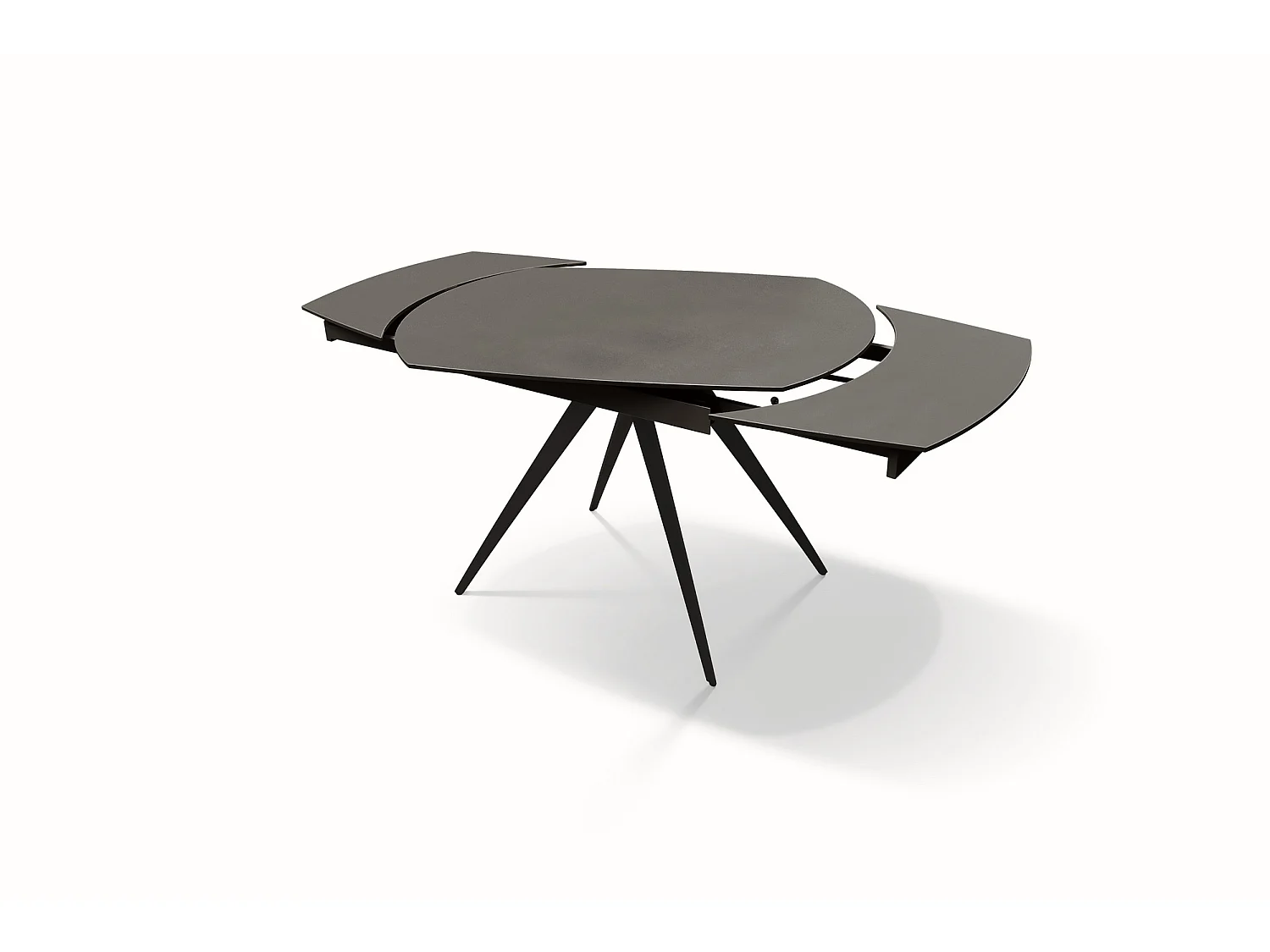 Tavolo in vetroceramica grigio, metallo antracite, allungabile 120x90 - LAVEZZI