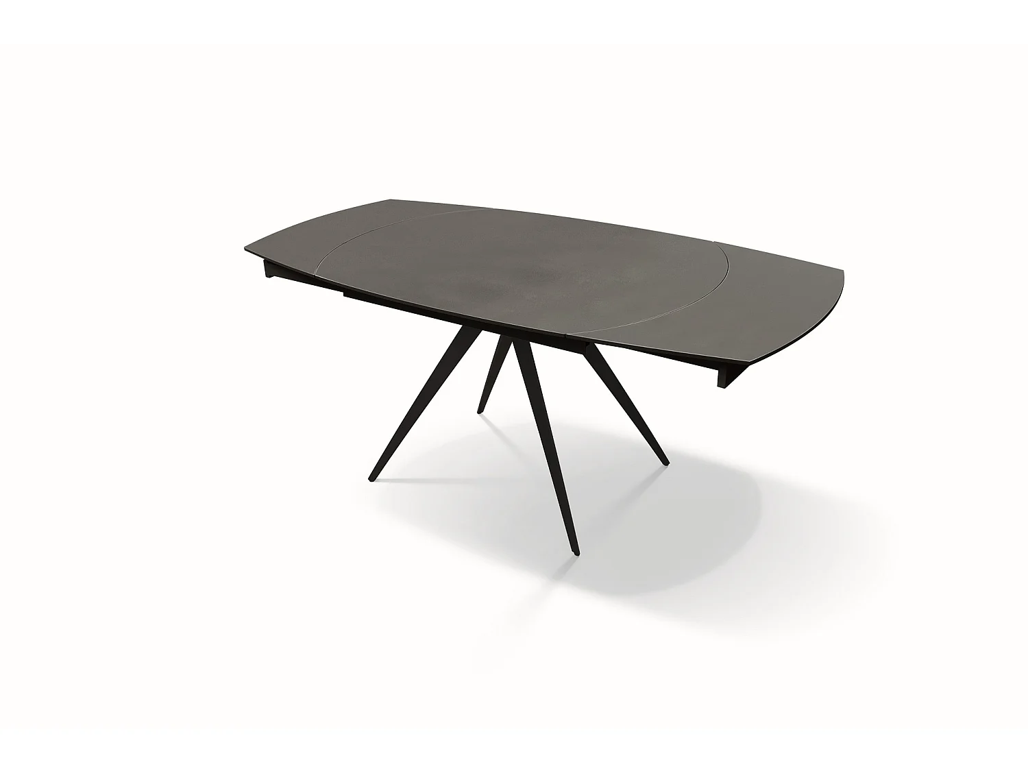 Tavolo in vetroceramica grigio, metallo antracite, allungabile 120x90 - LAVEZZI