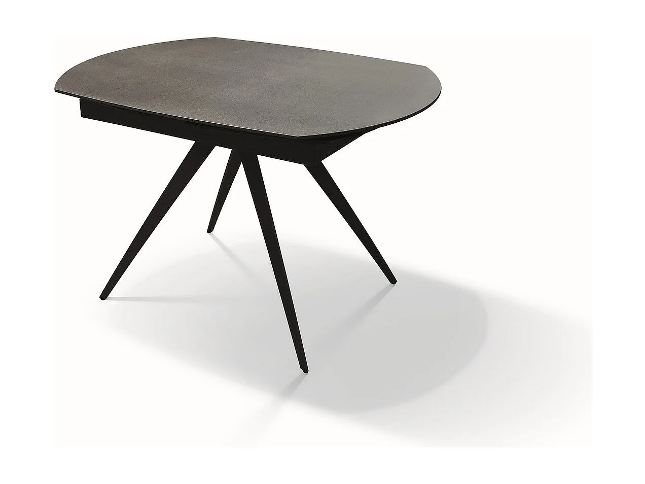 Table en verre céramique gris, métal anthracite, extensible 120x90 - LAVEZZI