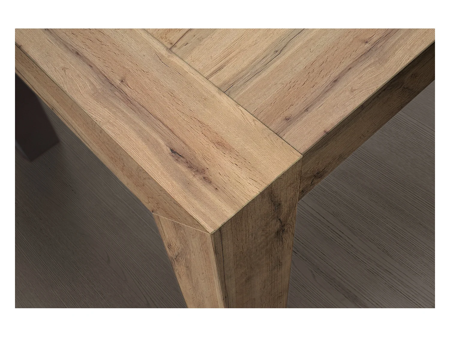 Table en bois, finition chêne rustique, ext.140x90-220x90cm - MARZAMEMI