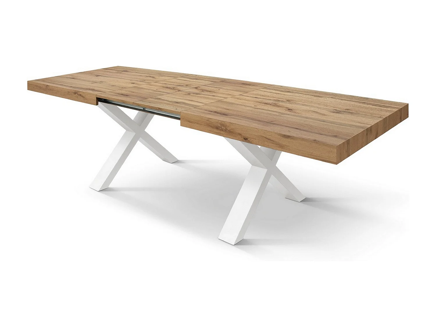 Rustikaler Holztisch in Eichenoptik, 180x90-260x90cm - AMALFI