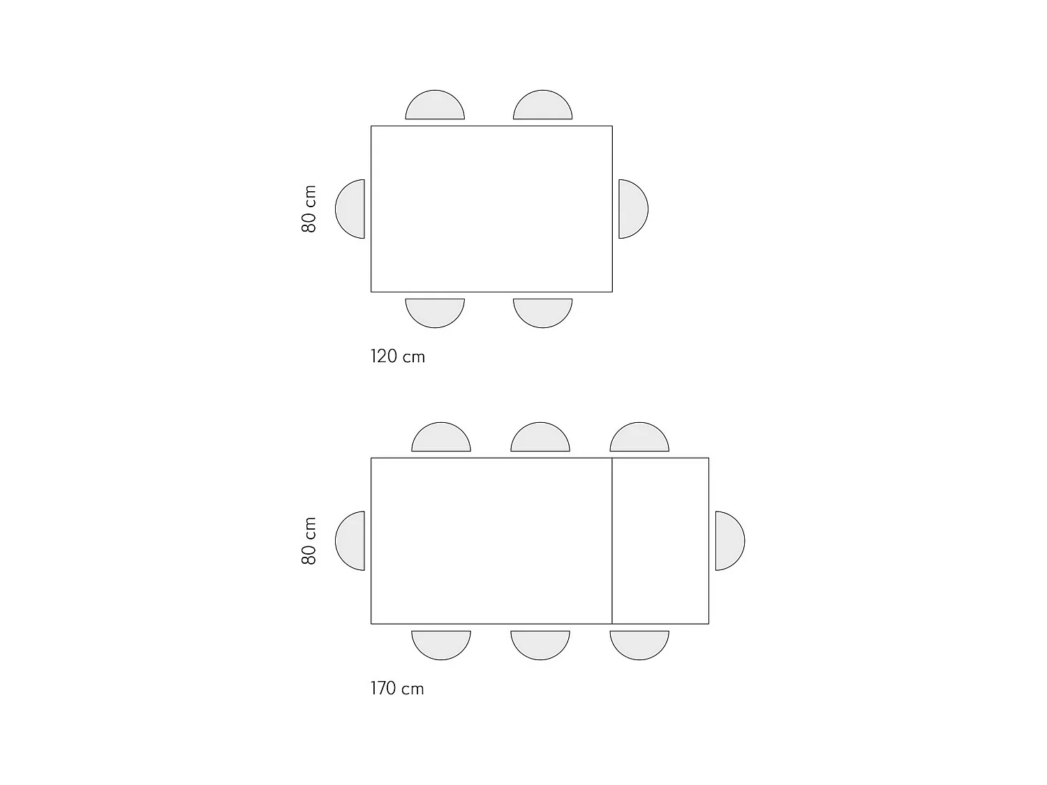 Stół drewniany, efekt dębu, antracytowa podstawa, wym.120x80-170x80cm - VOLPAIA