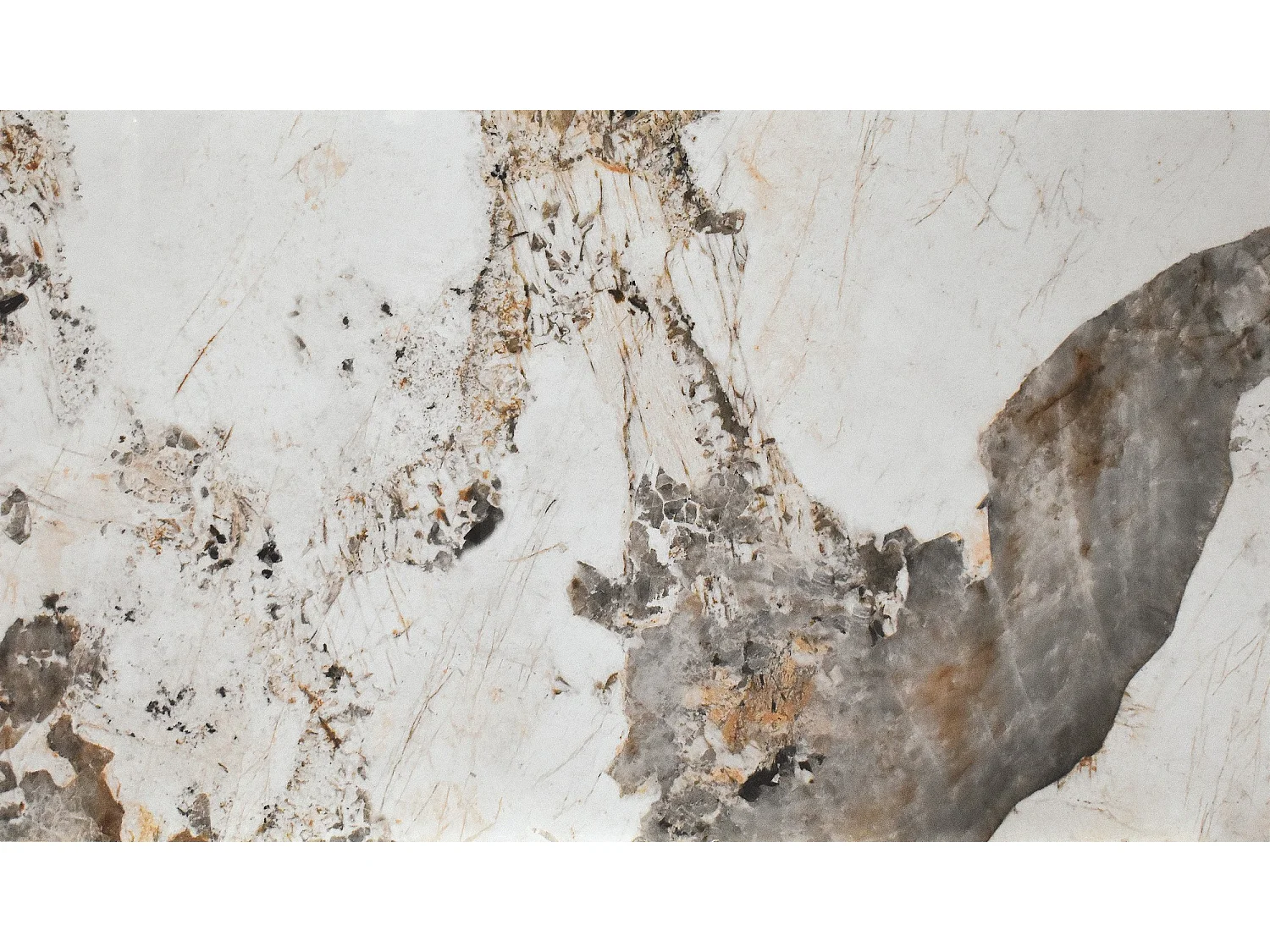 Table en vitrocéramique effet marbre, métal blanc, extensible 160x90 - BEVERLY HILLS