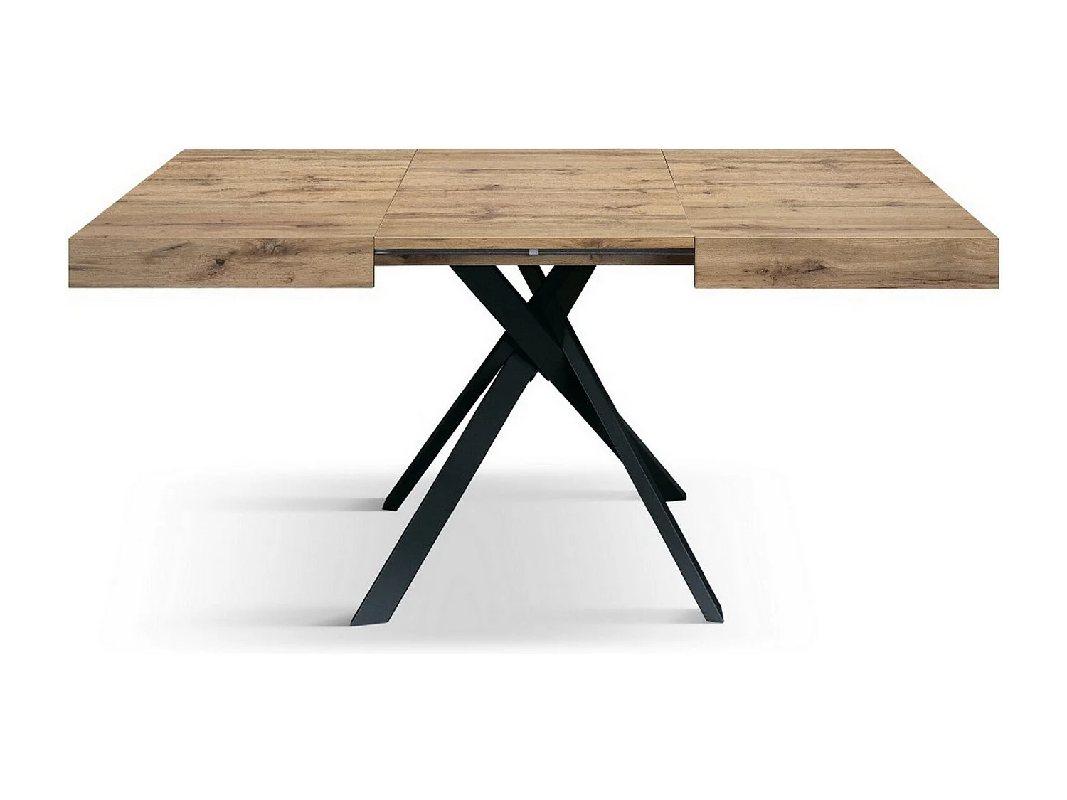 Rustykalny stół z drewna dębowego, antracytowe metalowe nogi 95x90-145x90cm - FORTE DEI MARMI