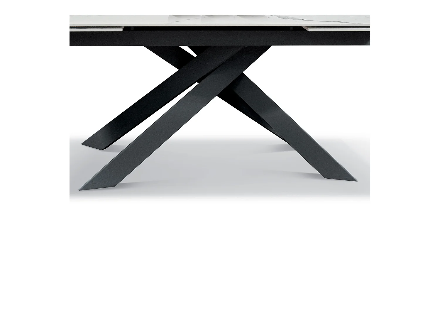Table en vitrocéramique effet marbre, base anthracite, extensible 160x90 - BEVERLY HILLS