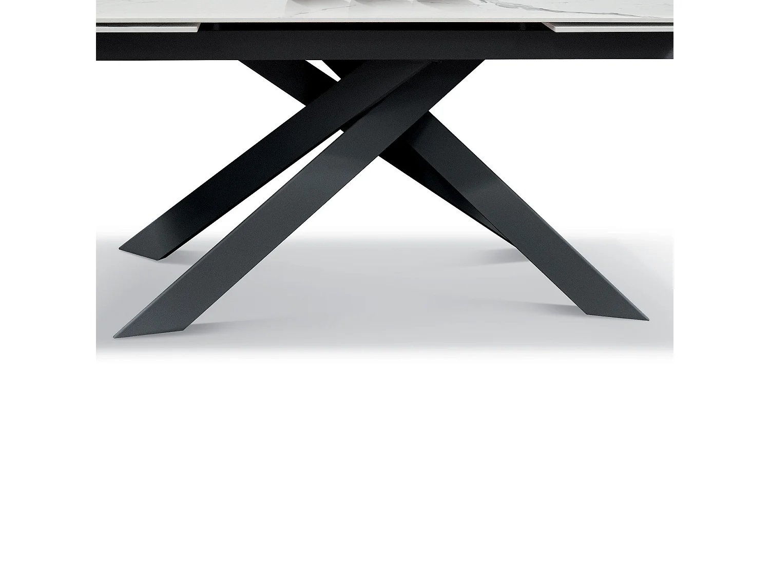 Table en vitrocéramique effet marbre, base anthracite, extensible 160x90 - BEVERLY HILLS