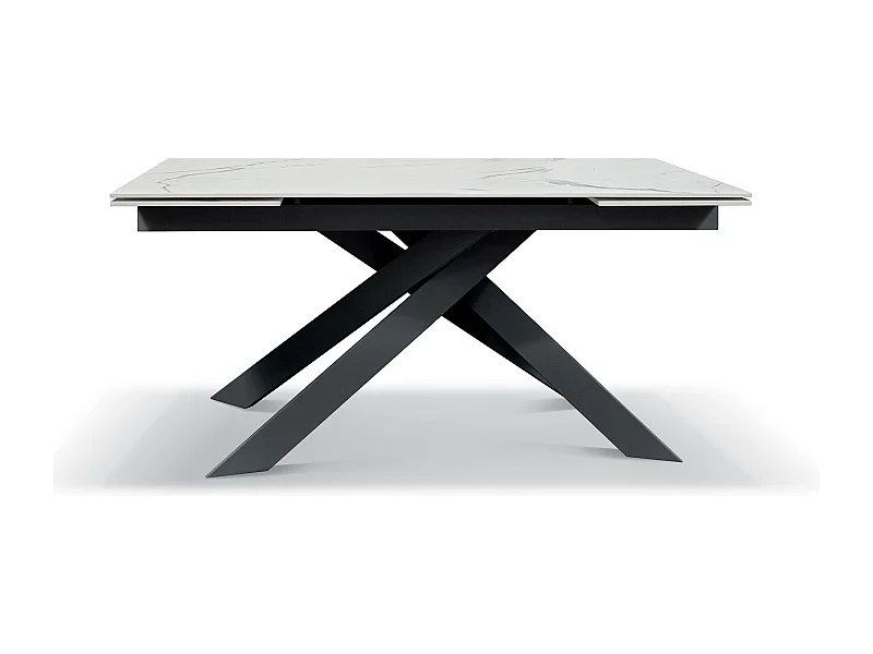 Mesa vitrocerámica efecto mármol, base antracita, extensible 160x90 - BEVERLY HILLS