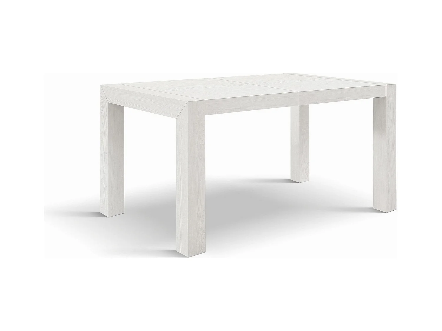 Holztisch, Esche weiß lackiert, 140x90-220x90cm Länge - MARZAMEMI