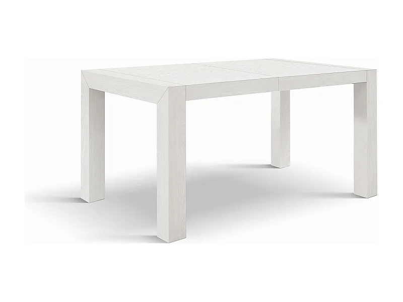 Table en bois, finition frêne blanc, 140x90-220x90cm de longueur - MARZAMEMI