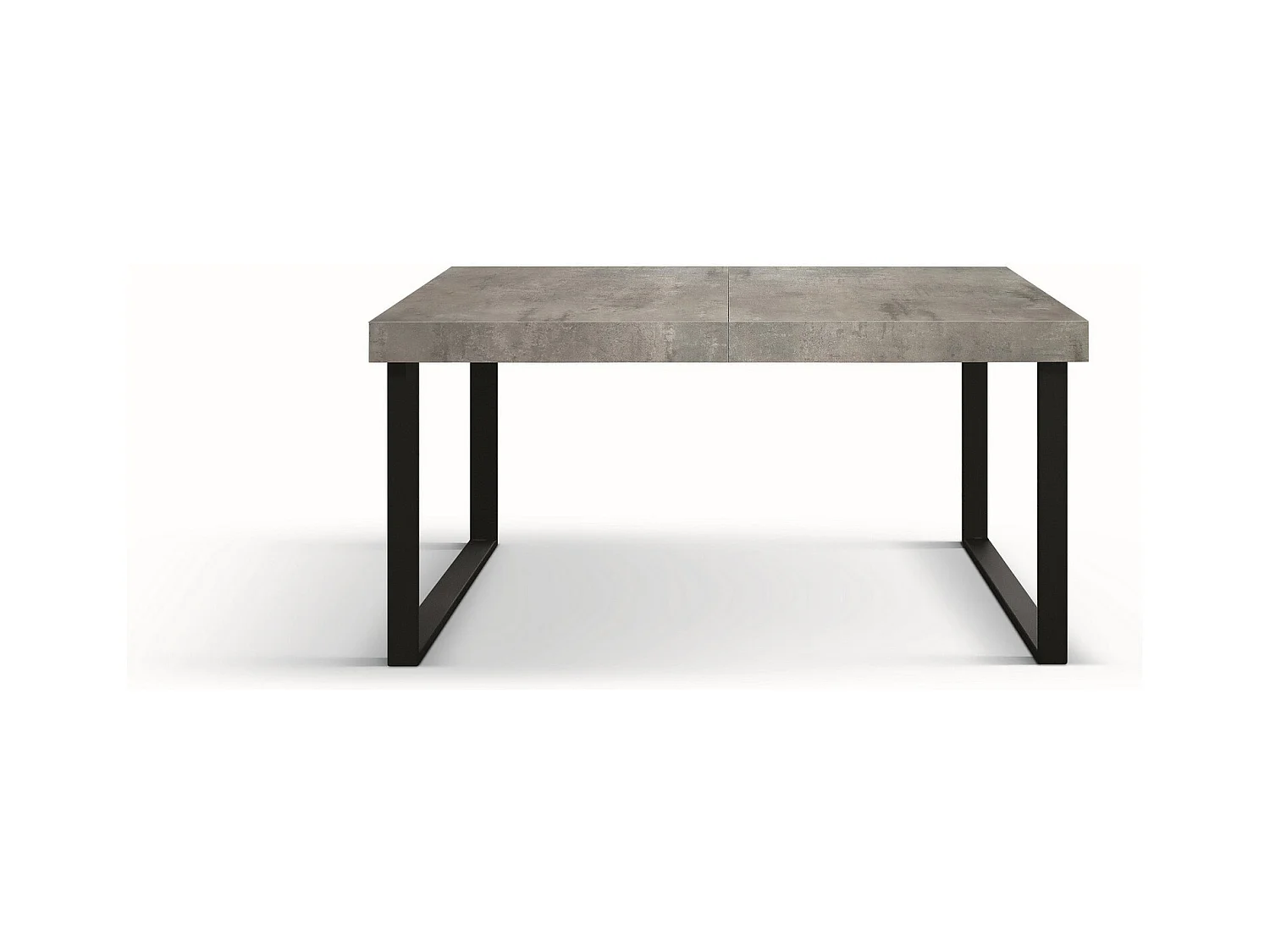 Holztisch, betongrau, anthrazitfarbenes Untergestell, Länge 140×90-220×90cm - CINQUALE