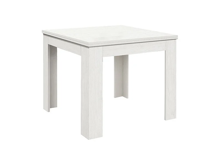 Table en frêne blanc dépliable 90×90-180×90 cm - LIPARI