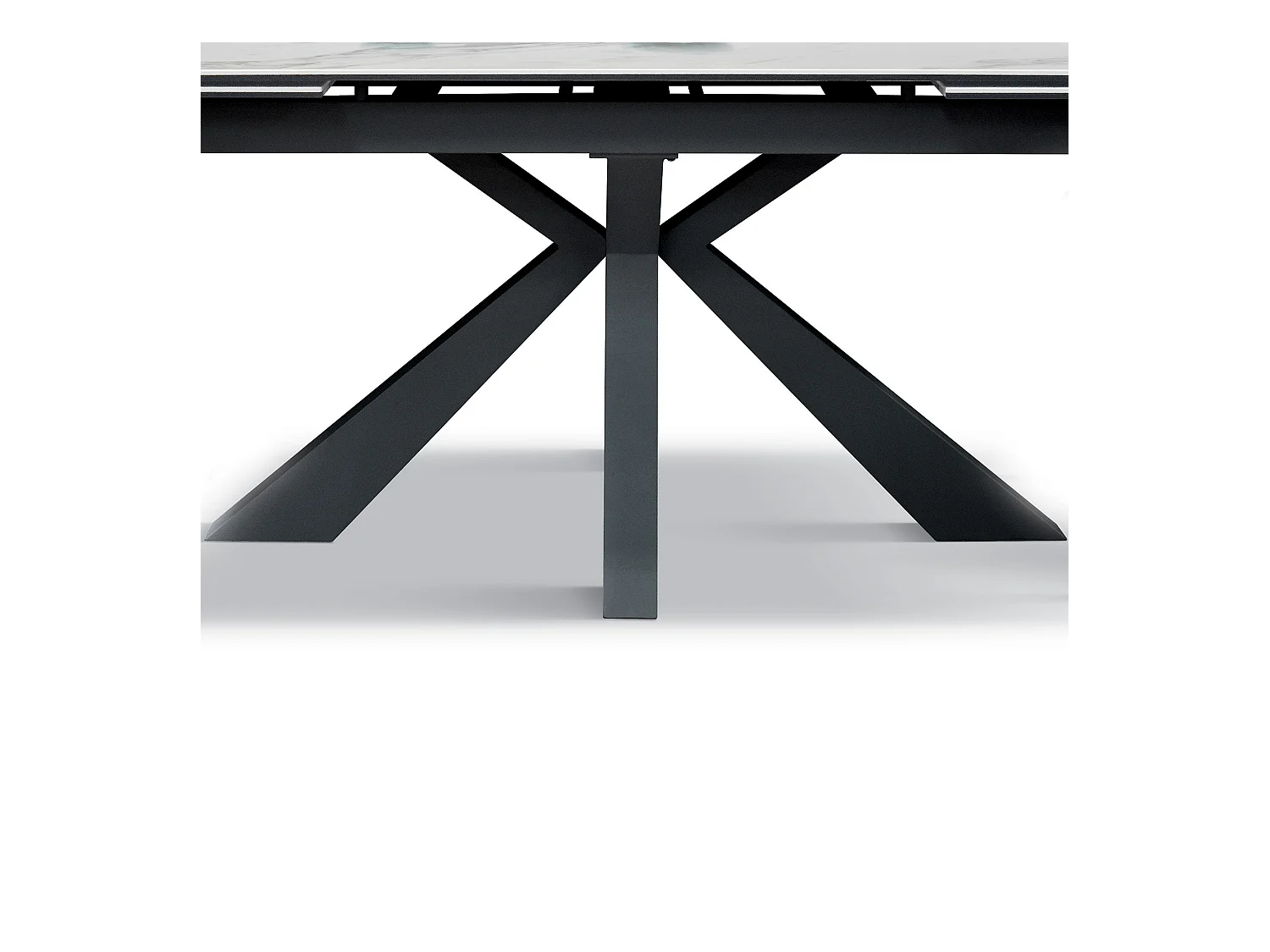 Mesa de vitrocerâmica com efeito mármore, base antracite, extensível 160x90 - BEVERLY HILLS