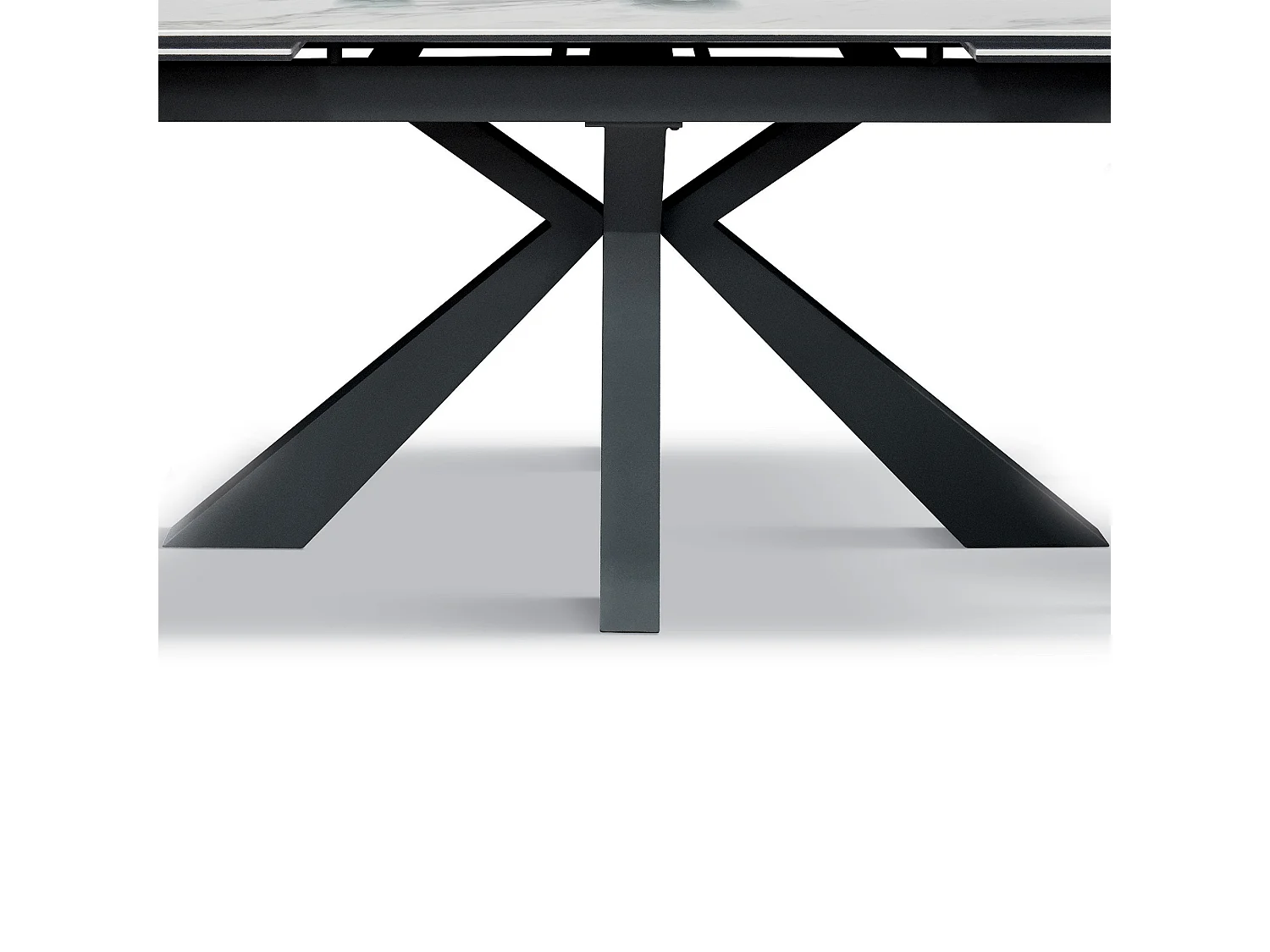 Mesa de vitrocerâmica com efeito mármore, base antracite, extensível 160x90 - BEVERLY HILLS