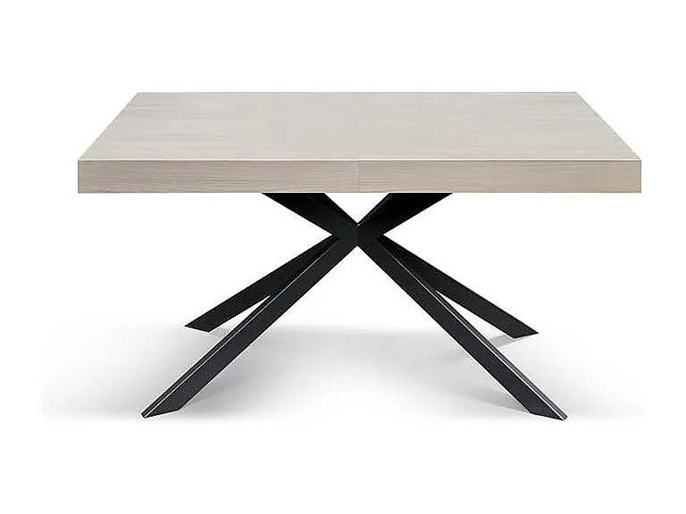 Holztisch, Ausführung Perlulme, Fußkreuz anthrazit, ausziehbar 160x90 - CAMAIORE