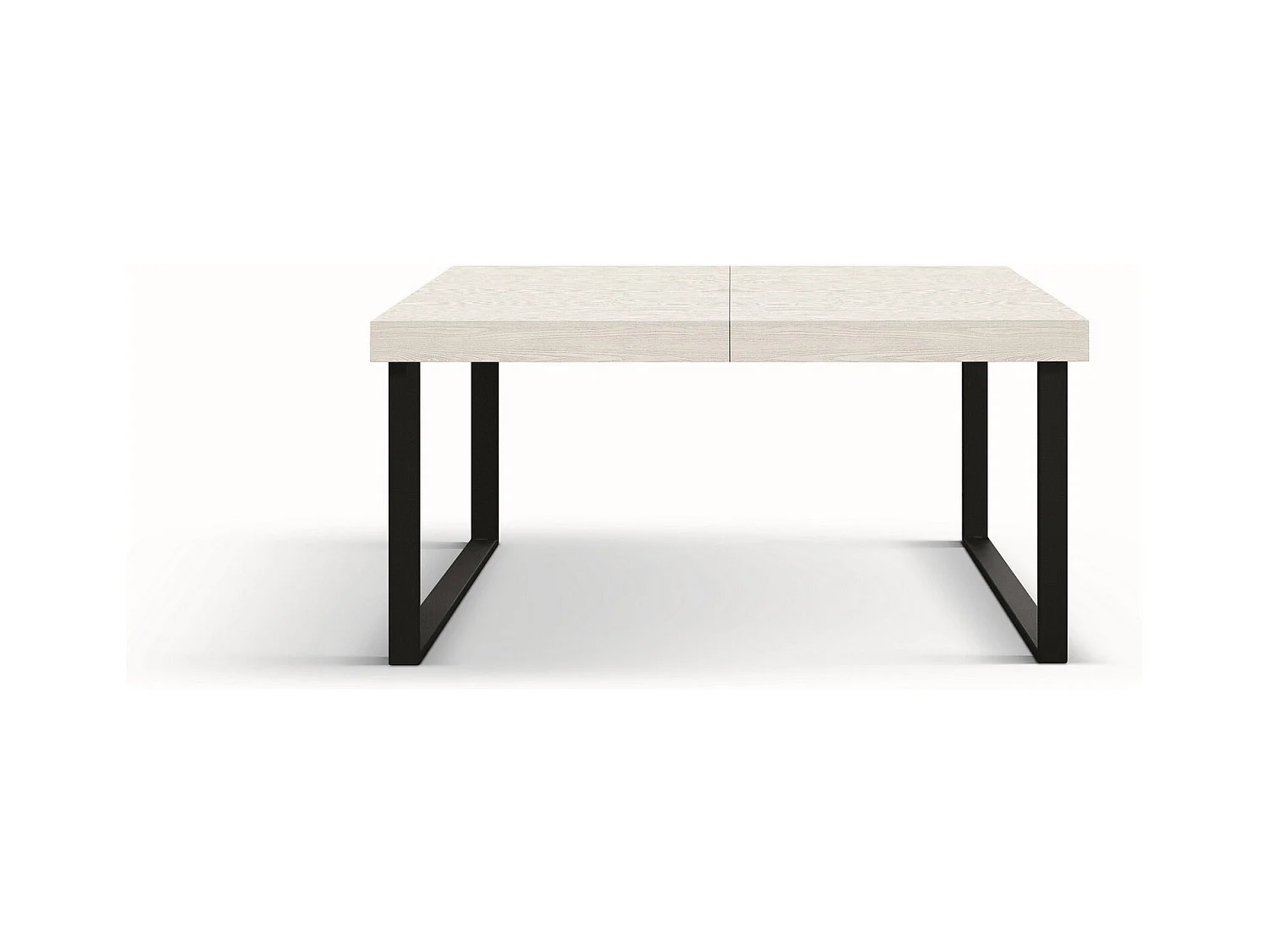 Houten tafel, essen wit, antraciet onderstel, ext.160×90-240×90cm - CINQUALE