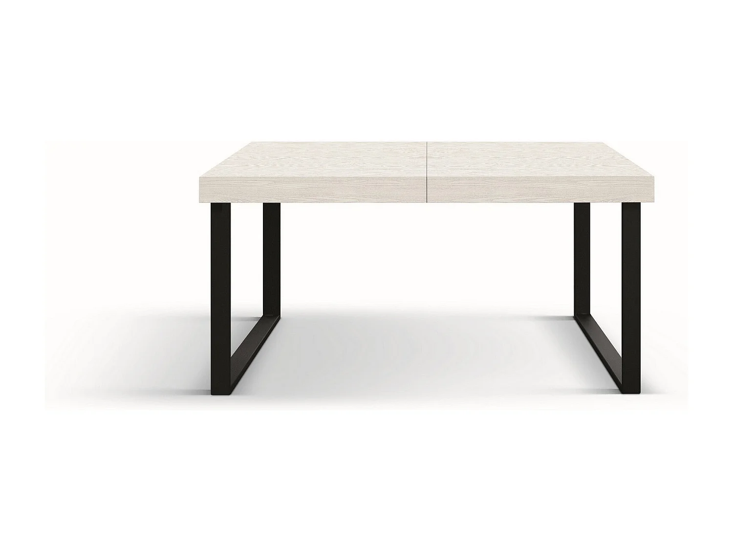 Table en bois, frêne blanc, base anthracite, ext.160×90-240×90cm - CINQUALE