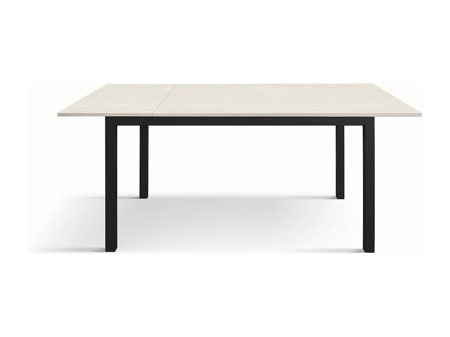 Houten tafel, essen wit, antraciet onderstel, ext.120x80-170x80cm - TROPEA