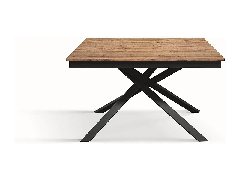 Stół drewniany, efekt dębu, antracytowa podstawa, wym.160x90-210x90cm - VOLPAIA