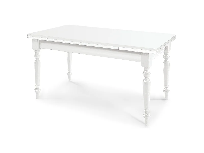 Ausziehbarer weißer Holztisch 160x85 - 240x85 cm - ARDENZA