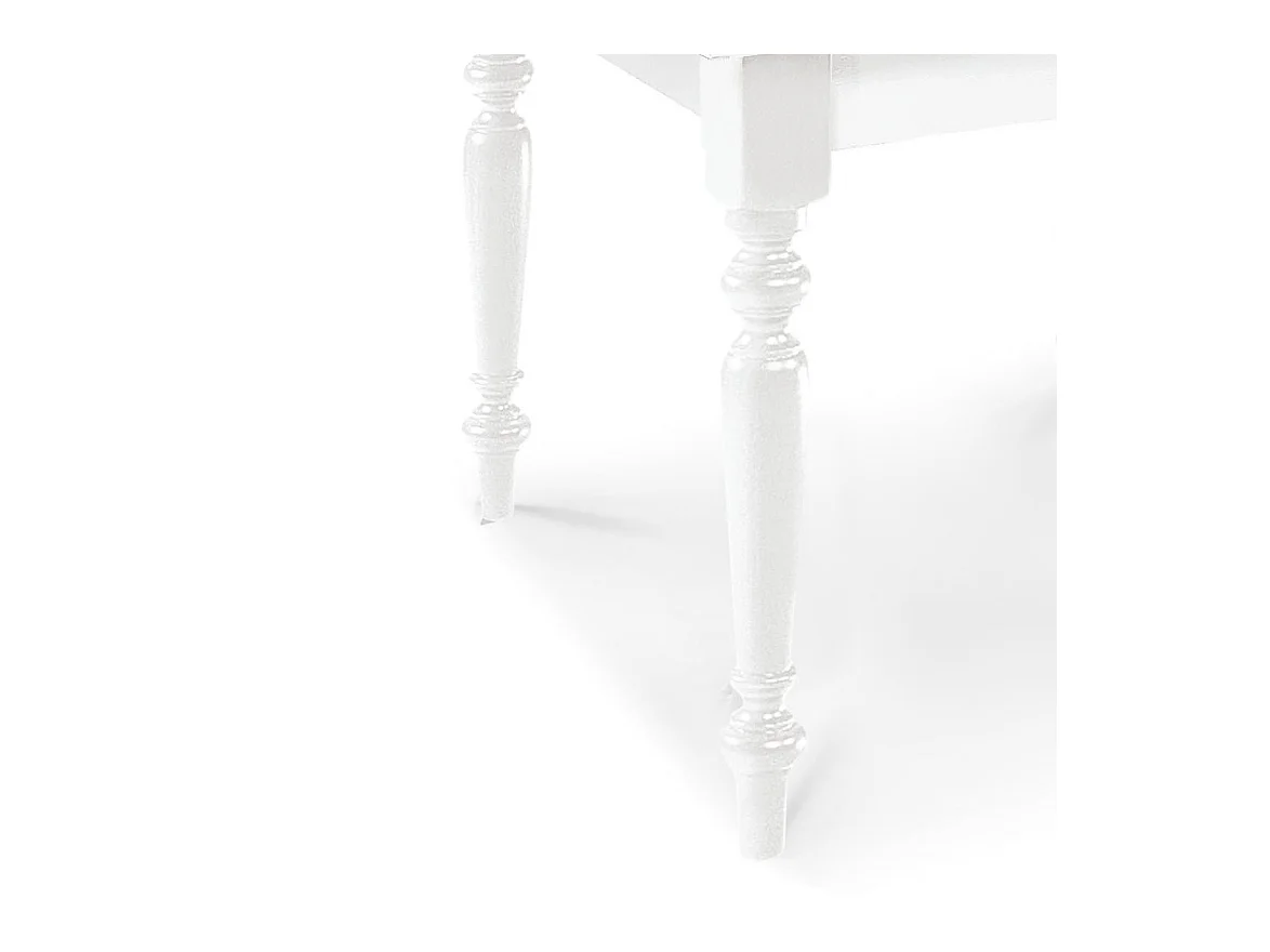 Rozkładany biały drewniany stół 160x85 - 240x85 cm - ARDENZA