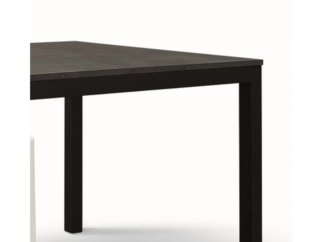 Table en bois, finition acier et métal anthracite, extensible 140x80 - TROPEA