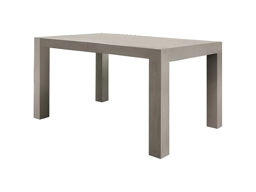 Table en bois, finition gris ciment, extensible 160x90 - MARZAMEMI
