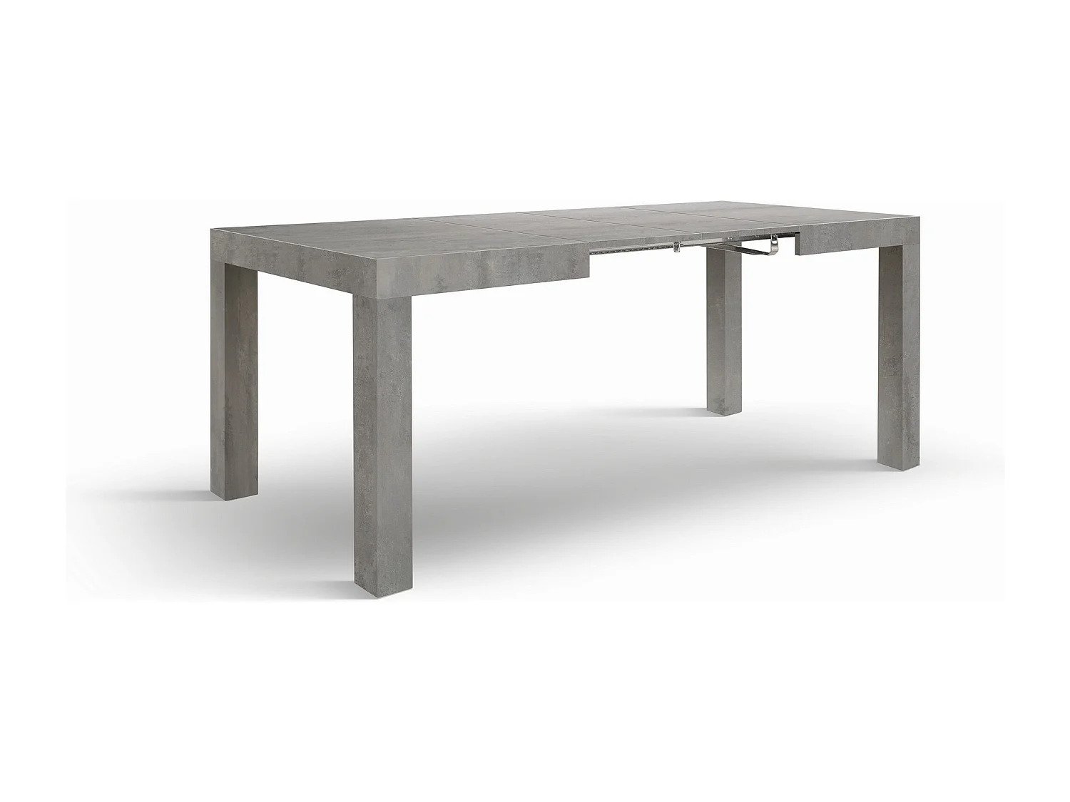 Table en bois, gris béton, ext.120x80-200x80cm - BAROLO