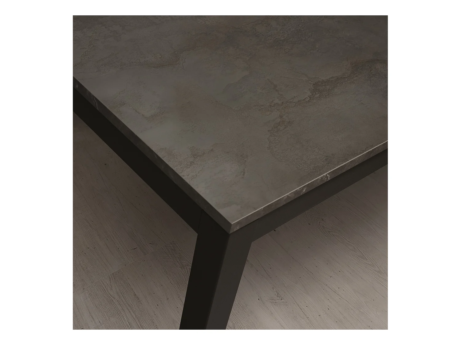 Holztisch, Ausführung Stahl, Metall anthrazit, ausziehbar 90x90 - TROPEA