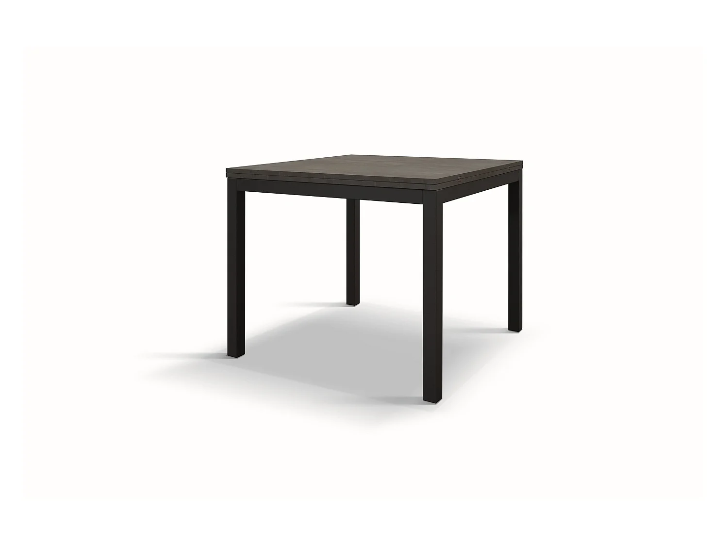 Table en bois, finition acier, métal anthracite, extensible 90x90 - TROPEA