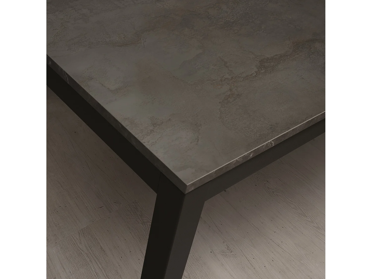 Holztisch, Ausführung Stahl, Metall anthrazit, ausziehbar 90x90 - TROPEA