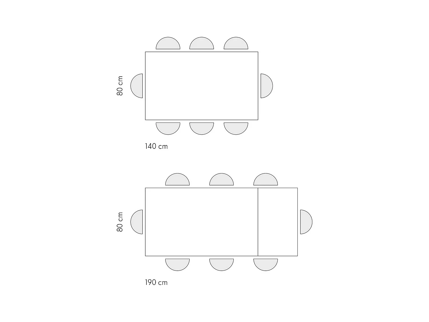 Mesa de madeira, cinza branco, base branca, ext.140x80-190x80cm - VOLPAIA