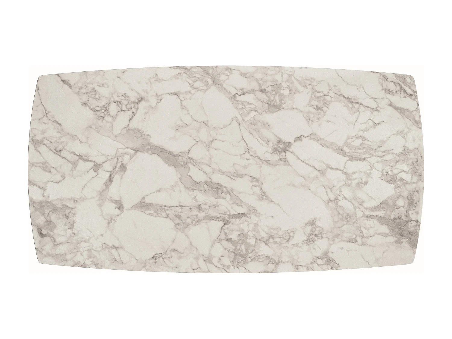 Table en vitrocéramique blanche, pieds en métal bronze 180x90-260x90cm - FIGARI