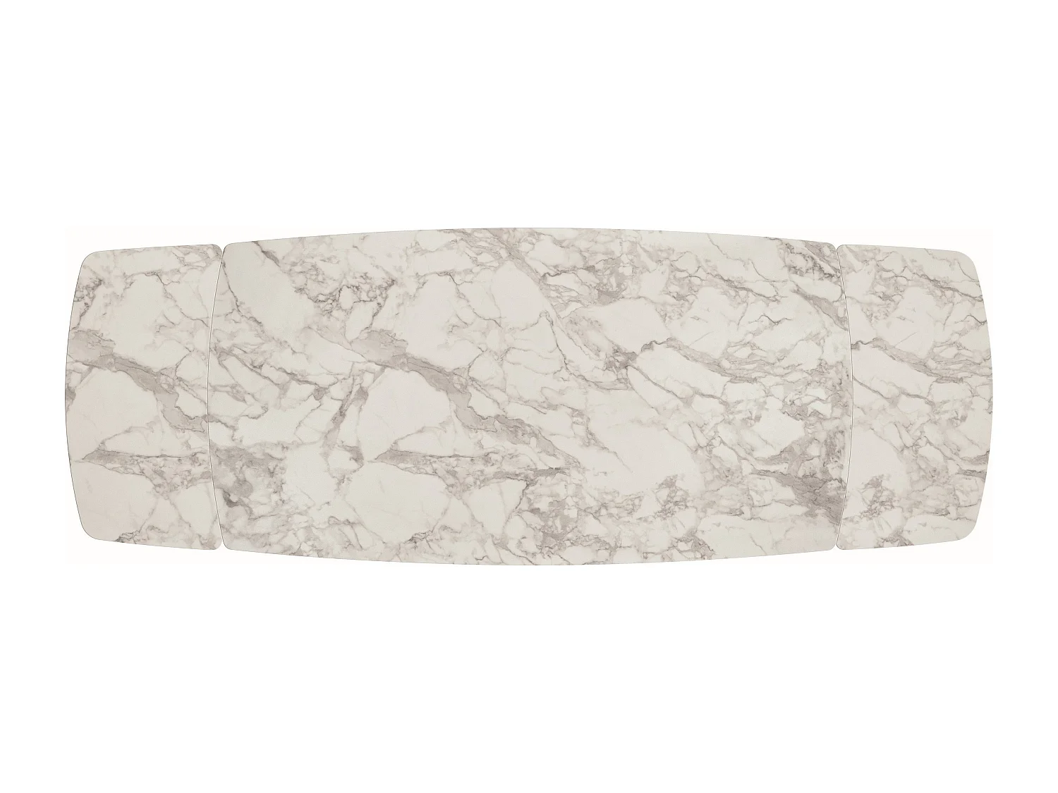 Table en vitrocéramique blanche, pieds en métal bronze 180x90-260x90cm - FIGARI