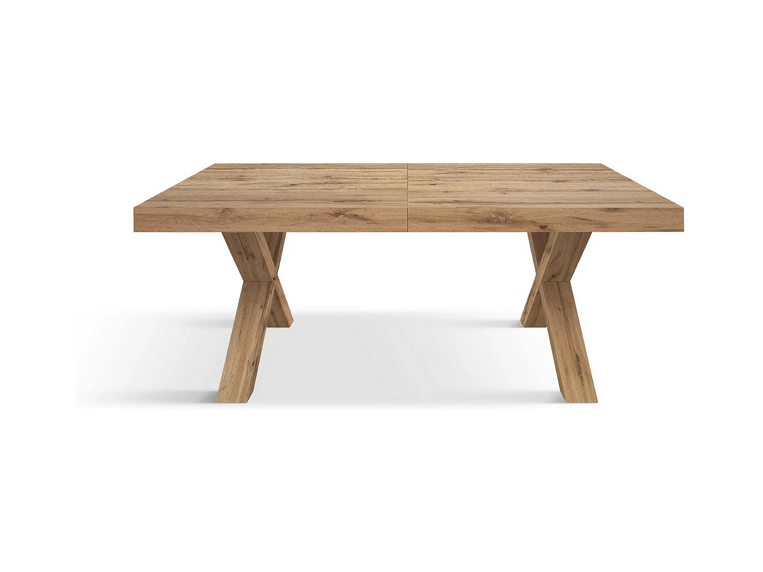 Mesa de madeira com efeito de carvalho, pernas brancas, 180x90-260x90cm - AMALFI