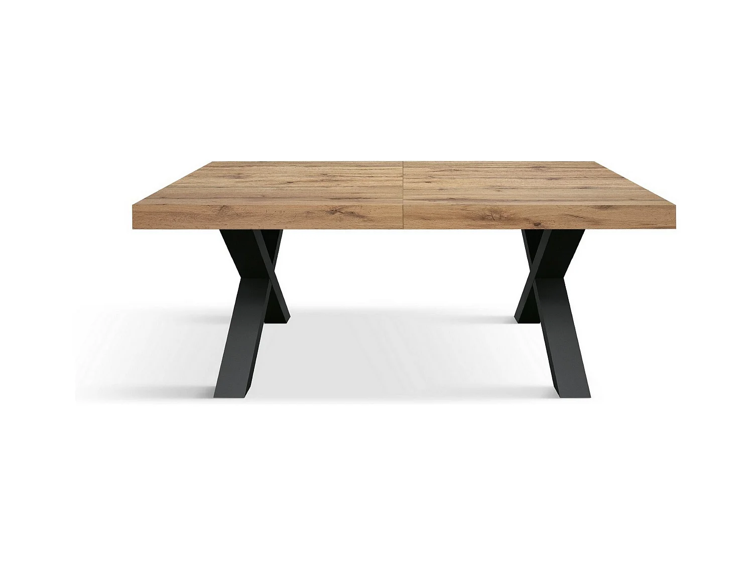 Tavolo in legno effetto rovere,gambe antracite, allung.180x90-260x90cm - AMALFI