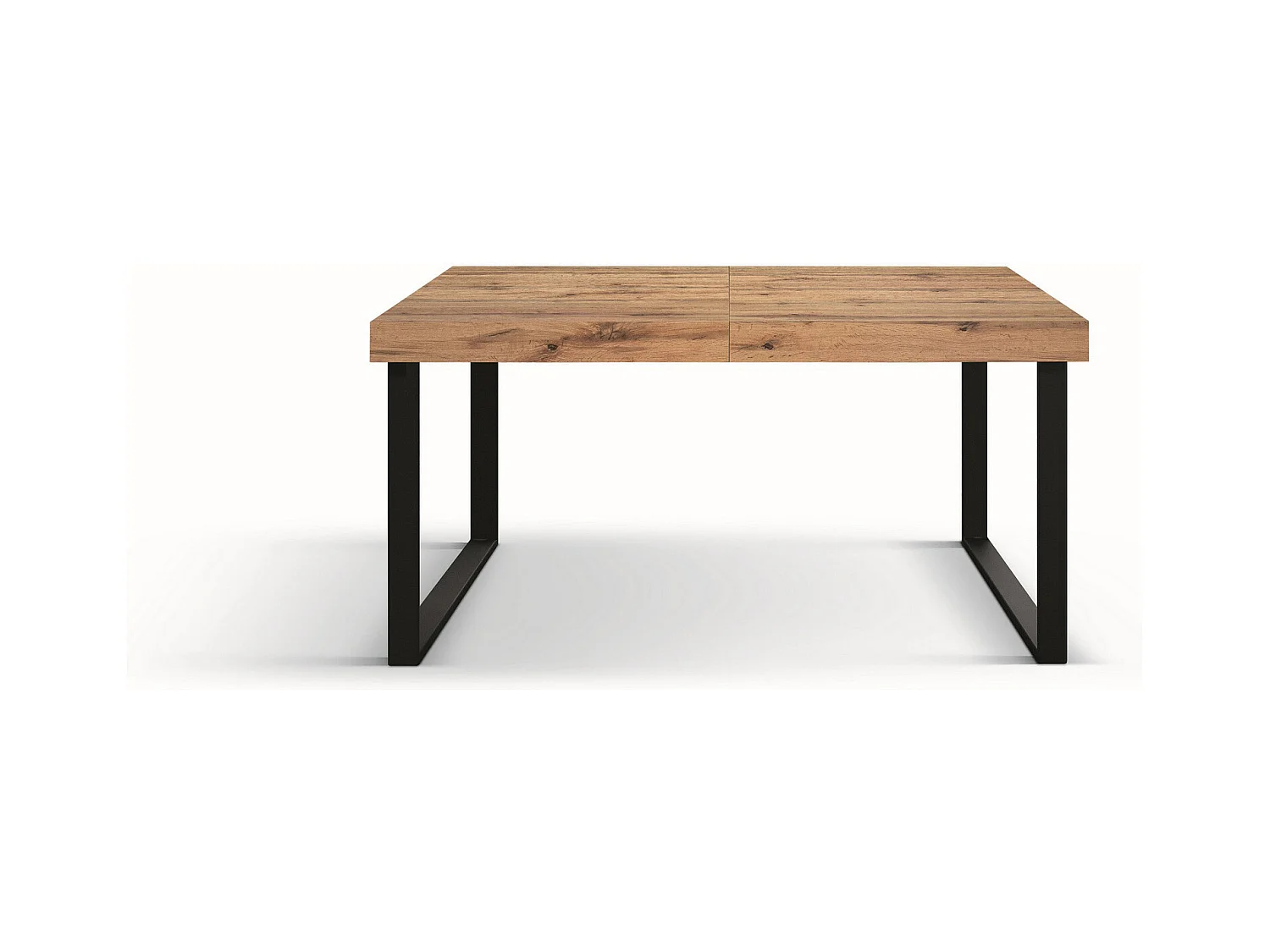 Holztisch in Eichenoptik, anthrazitfarbenes Gestell, 140×90-220×90cm lang - CINQUALE