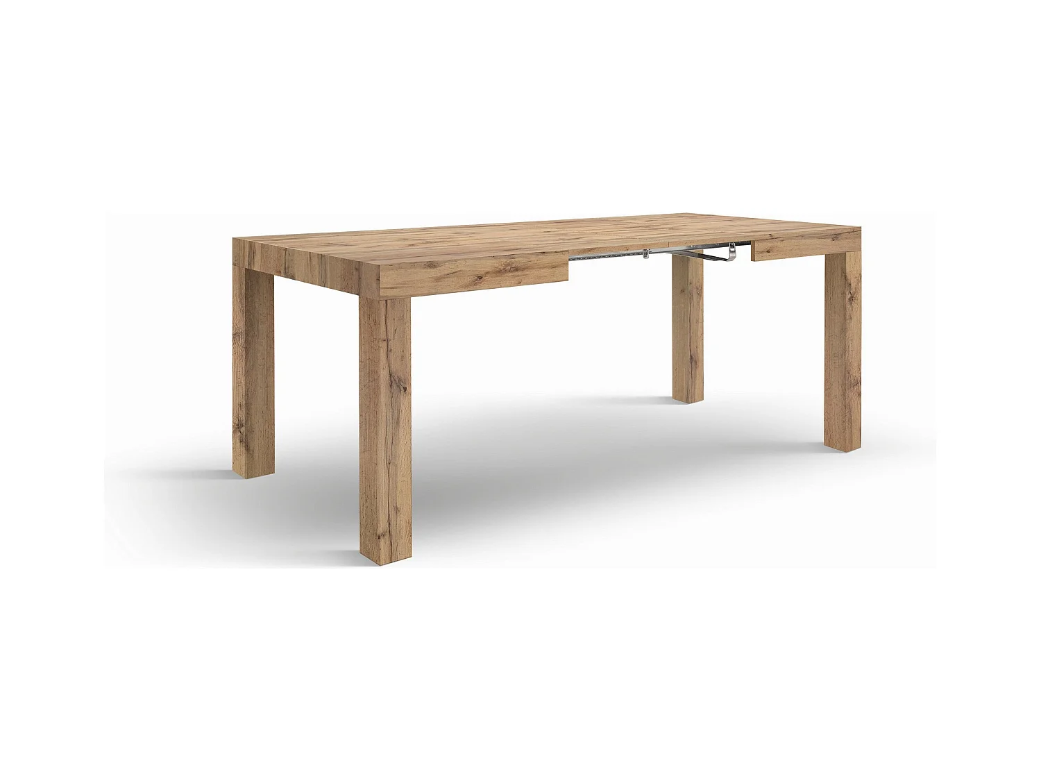 Table en bois, effet chêne, ext.120x80-200x80cm - BAROLO